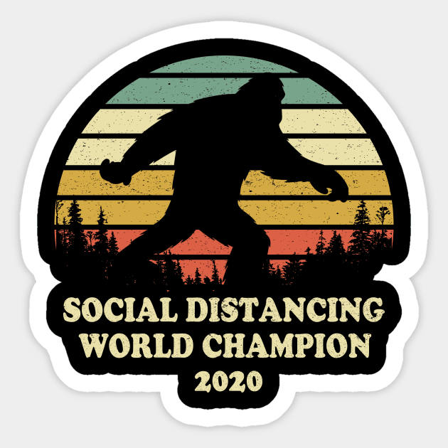 Bigfoot Social Distancing World Champion Sticker by ashiacornelia173